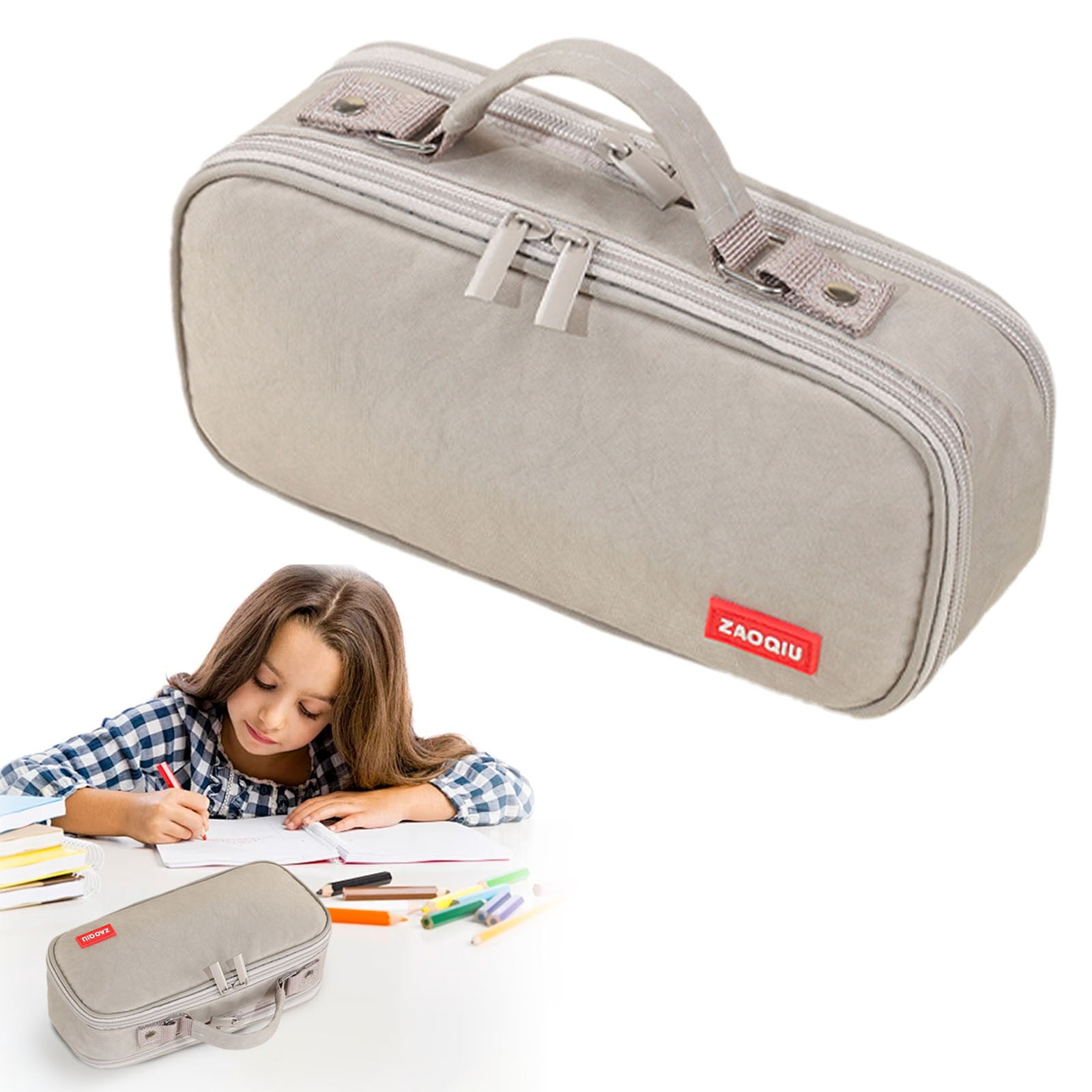 Double-Layer High-Capacity Pencil Case With Board Big Capacity Zipper(03)