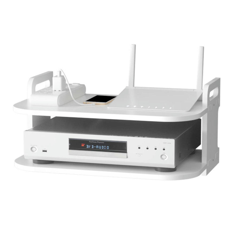 Double Layer Home Accessories TV Box Shelf Support Storage Router Bracket Easy Install Stand Rack Thick Wall Mount DVD Player