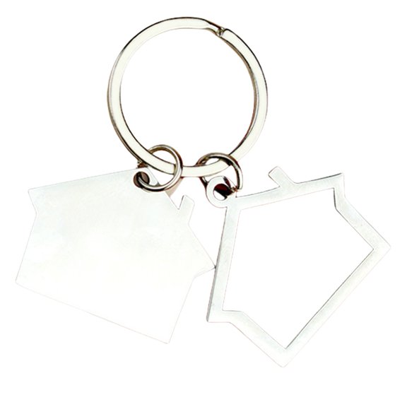 Unique Double Layer Keychain With House Shape Design Modern Style House shaped Key Rings For Personal And Gift Use