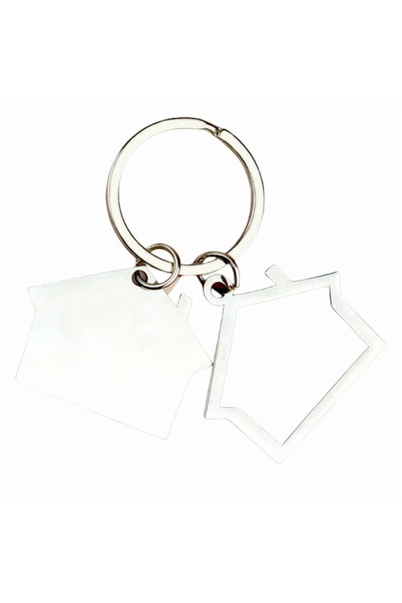 Double Layer House Design Keychain Modern Artistic Alloy House shaped Key Ring For Homeowners And Gift Giving