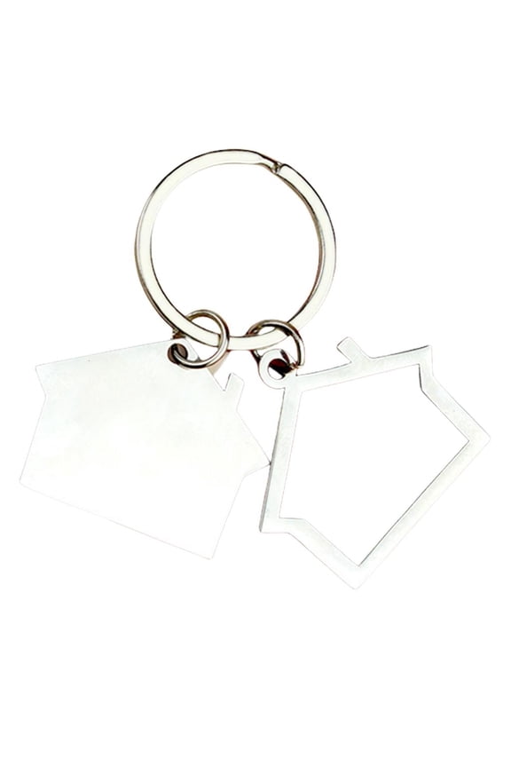 Double Layer House Shaped Keychain Sturdy Alloy Keyrings For New Homeowners
