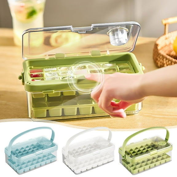 Double Layer Ice Block Press Ice Storage Box with Lid, Large Capacity Ice Cells for Outdoor Parties and Family Gatherings, UKHBMC | Blue