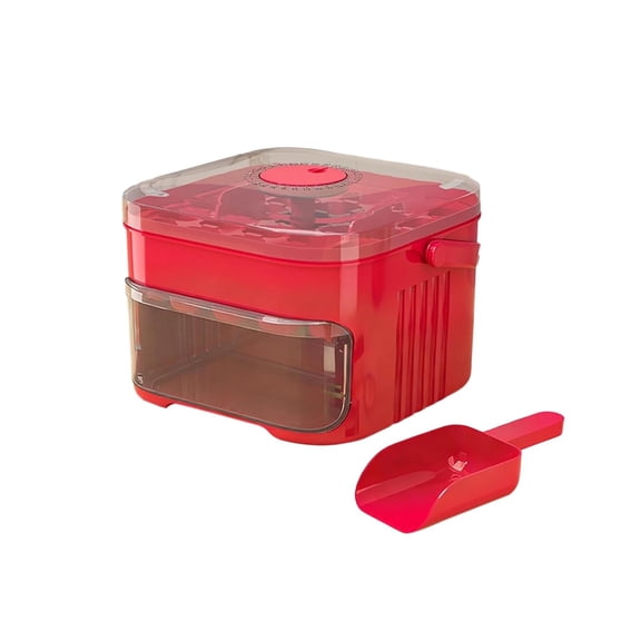 Double Layer Ice Cube Tray with Lid and Storage Bin Drawer