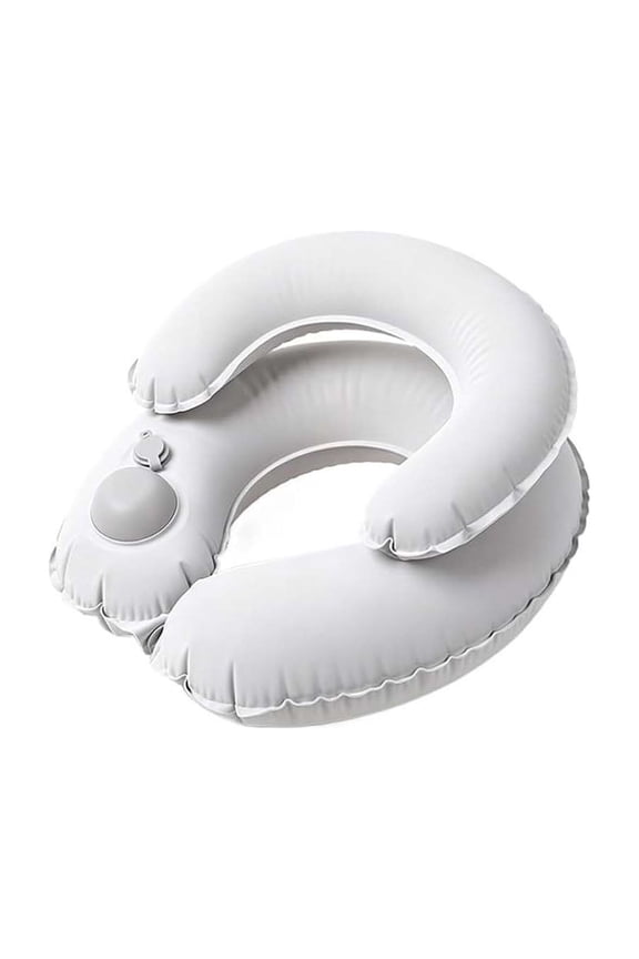 Double-Layer Inflatable Travel Neck Pillow - Portable Press-to-Inflate Air Pillow for Headrest, Sleep Car Office Use, Ergonomic 360° Support