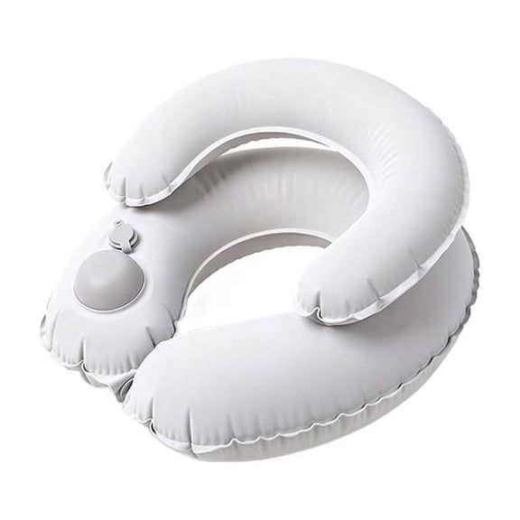 Double-Layer Inflatable Travel Neck Pillow Portable Press-to-inflate Air Pillow, Ergonomic Headrest Sleep Support for Car Office, Compact Lightweight for Airplane Train Bus Travel