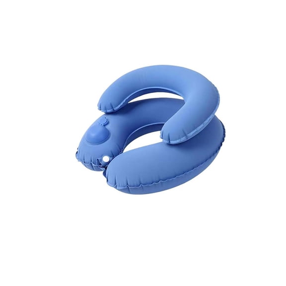 Double Layer Inflatable Travel Neck Pillow Press To Inflate Ergonomic 360 U Shaped Airplane Headrest Support for Car Office Nap Portable