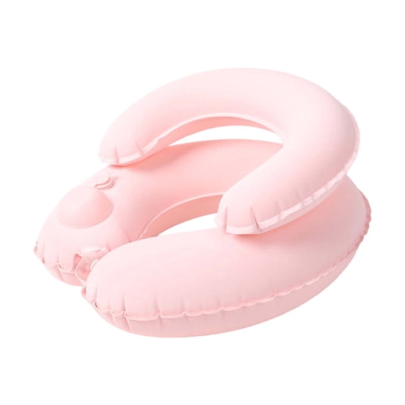 Double Layer Inflatable Travel Neck Pillow, Push-Button Quick Inflate U-Shaped Portable Pillow for Airplane, Office Napping, Car & Train, Soft Neck Support for Traveling