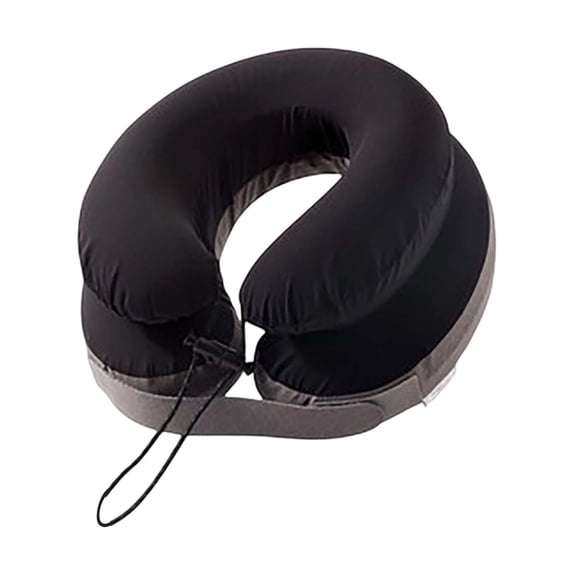 Double Layer Inflatable Travel Neck Pillow, Push-Button Quick Inflate U-Shaped Portable Pillow for Airplane, Office Napping, Car & Train, Soft Neck Support for Traveling