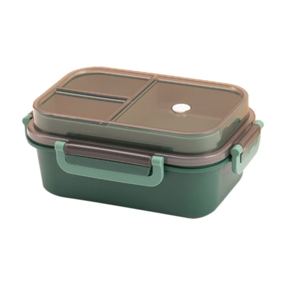 Double Layer Isolation Fast Food Box, Large Capacity Lunch Box, Sealed and Leak Proof and Microwaveable, for People Who Need to Take Out Food, Green