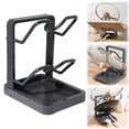 thumbnail image 1 of Double Layer Kitchen Pot Lid Storage Rack With Tray, Gray Plastic Organizer, Multifunctional Lid And Utensil Holder For Stove Top, 1 of 9