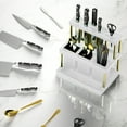 thumbnail image 1 of Double-Layer Knife Organizer Rack - High Capacity Cutlery Storage for Knives, Forks, Spoons | Detachable Utensil Holder with Drain Holes, Countertop/Drawer Solution, 1 of 9