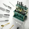thumbnail image 1 of Double-Layer Knife Organizer Rack - High Capacity Cutlery Storage for Knives, Forks, Spoons | Detachable Utensil Holder with Drain Holes, Countertop/Drawer Solution, 1 of 9