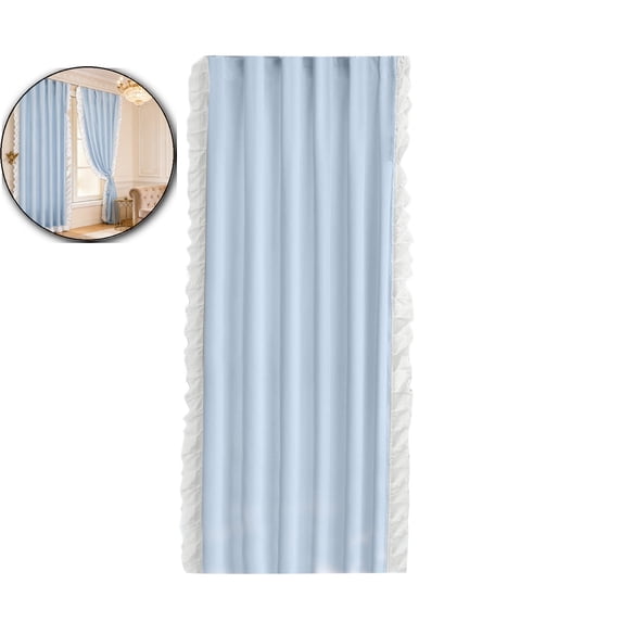 Double-Layer Lace Door Curtain – 78.7 x 39.4 Inches Room Divider for Bedroom, Kitchen or Entryway – Machine Washable Polyester Panel