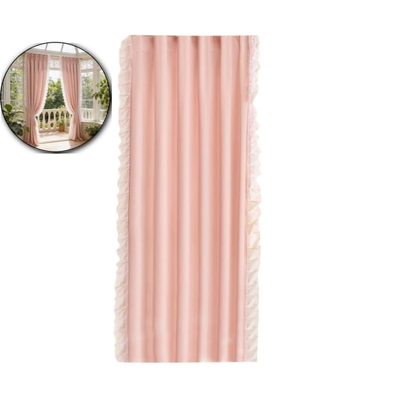 Double-Layer Lace Door Curtain – 78.7 x 39.4 Inches Room Divider for Bedroom, Kitchen or Entryway – Machine Washable Polyester Panel