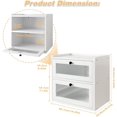 thumbnail image 1 of Double Layer Large Bread Box for Kitchen Counter, Wooden Corner Bread Storage Container with Acrylic Window, White, 1 of 6