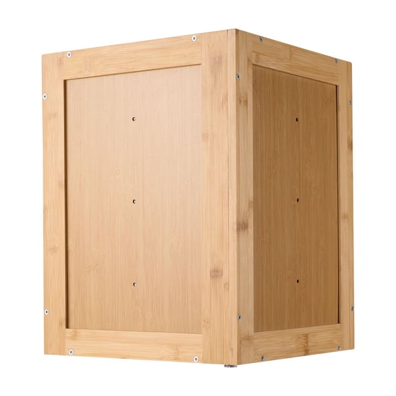 Double Layer Large Capacity Bamboo Bread Box with Acrylic Wavy Door for Kitchen Counter Farmhouse Bread Storage Container