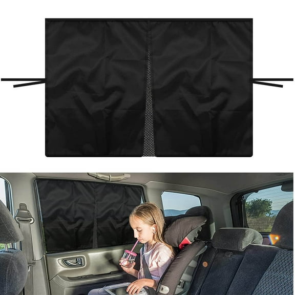 Double Layer Magnetic Suction Car Sunshade Curtain, Heat Insulation and Sun Protection, Mesh Window Shade for Car Rear Side Window, Easy to Install