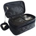 thumbnail image 1 of Double Layer Makeup Bag With Strap Large Cosmetic Case For Women Make Up Organizer For Brushes Beauty, Eyeshadow Lipstick Black, 1 of 5