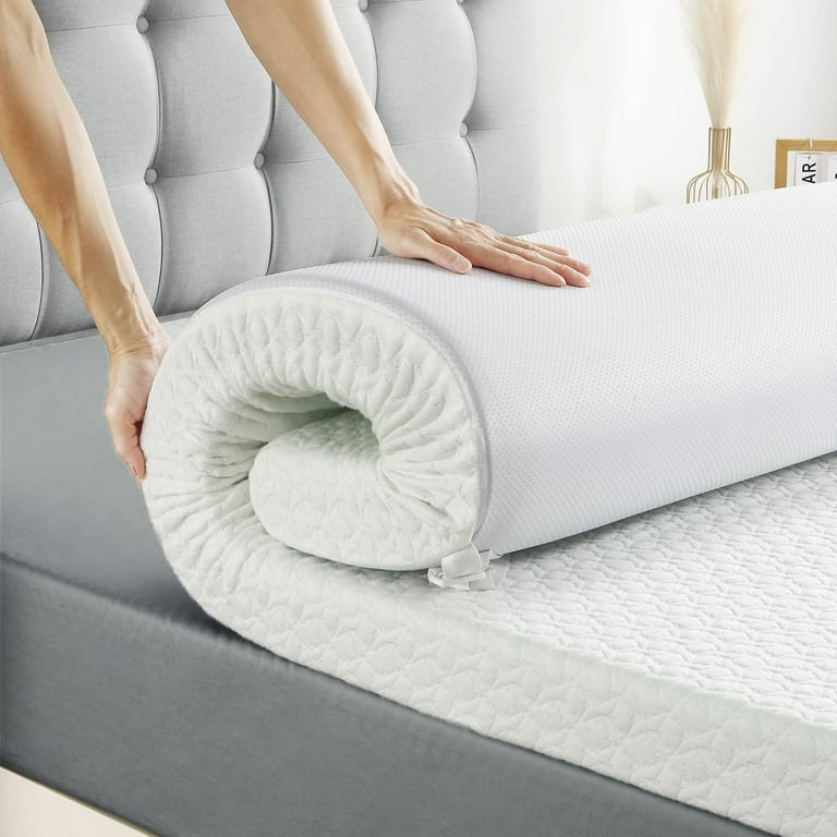 Double Layer Memory Foam Mattress Topper Medium Support Medium Firm Memory Foam Mattress Topper Pressure Relief Suitable For Sofa Bed Camper