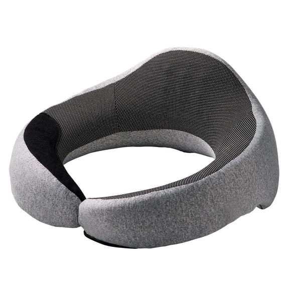 Double-Layer Memory Foam Travel Neck Pillow with 360° Support, Eye Mask, Earplugs, and Storage Bag, Ergonomic Comfort for Flights, Car, Train, and Office (Black-Gray)