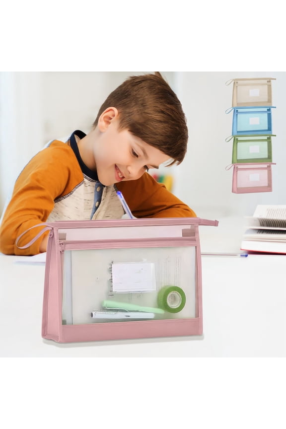 Double Layer Mesh Document Organizer Bag | Zipper Closure | Expandable 5cm Width | 34 x 24.5 x 5cm | Reinforced Nylon | Visible Mesh Pockets | Large Capacity | Blue Green Khaki | 1 Pack