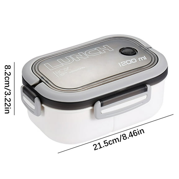 Double Layer Microwave Safe Bento Box with Dividers for Office Lunch Meal Prep