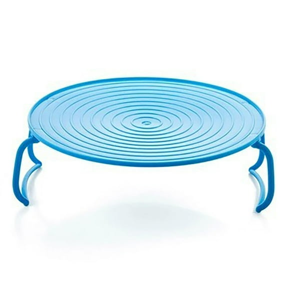 Double Layer Microwave Steaming Tray 23.5cm Diameter,8.3cm Height Stackable Rack for Simultaneous Food Heating & Refrigerator Organization Non Slip,Foldable with Cool Touch Handles