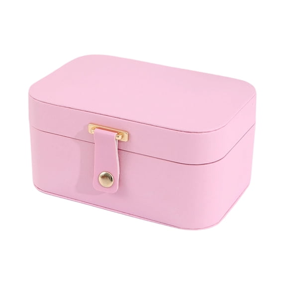 Double Layer PU Leather Jewelry Organizer Box, Large Capacity Portable Travel Jewellery Storage Case for Necklaces Bracelets Rings Earrings, 5 Colors Available