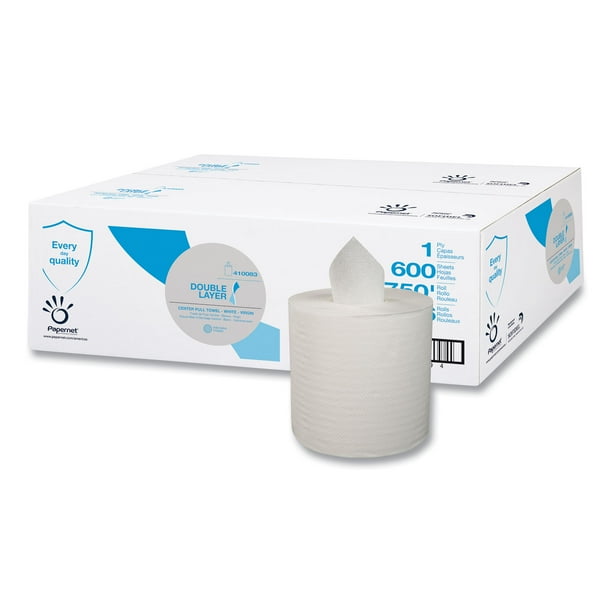 Double Layer Paper Towel, 1-Ply, 7.6 x 15, White, 600/Roll, 6 Rolls/Carton Double Layer Paper Towel, 1-Ply, 7.6 x 15, White, 600/Roll, 6 Rolls/Carton