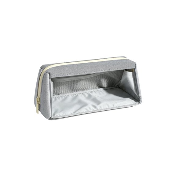 Double Layer Pencil Bag, Foldable Clear Stationery Pouch with Wide Opening Design, Spacious Pencil Case with Phone Rest Fors Office Writing Supplies