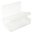 thumbnail image 1 of Double Layer Pencil Box, Large Capacity Plastic Hard Crayon Box, Durable Plastic Clear Marker Organizer with Snap Lid, Stackable Storage Boxes (White, 8''X5''X2''), 1 of 7