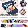 thumbnail image 1 of Double Layer Pencil Case, Pencil Bag, Pencil Pouch, Portable Hand Strap Organizer, Vanity Essentials Bag for Office Desktop, Travel, and Back to College, AKLJWH - #11 Blue-1PC, 1 of 6
