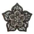 thumbnail image 1 of Double Layer Perforated Rhinestone Floral Nickel Free Belt Buckle, 1 of 2