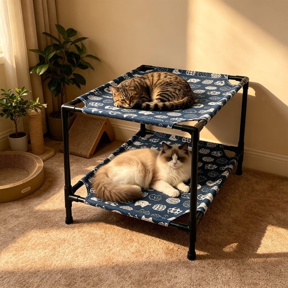 Double Layer Pet Bed, Elevated Double Tier Rest Mat Comfortable Sleeping Pad For Cats Dogs Indoor Household Pet Daily Rest Relaxation Accessories
