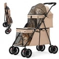 thumbnail image 1 of Double Layer Pet Stroller Cat dog pram, Lockable Wheels Carriers, Foldable for storage, for Small Medium Sized Pets, Simple assembly, for Multi-Pet Homes, 1 of 10