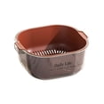 thumbnail image 1 of Double-Layer Plastic Colander, Large Capacity Food Strainer, Fruits Vegetables Washing Draining Basket, Detachable and Stackable Multi-Layer Strainer Bowl, Easy to Clean for Kitchen, 1Pc,Brown, 1 of 8