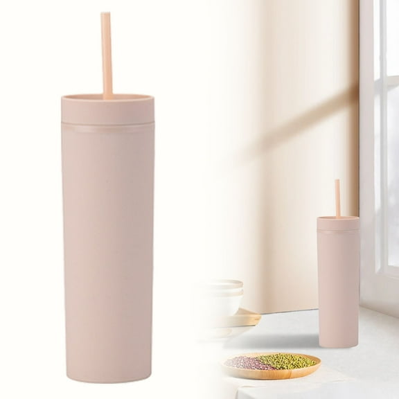 Double-Layer Plastic Cup Customized Simple Rubber Paint Water Cup La