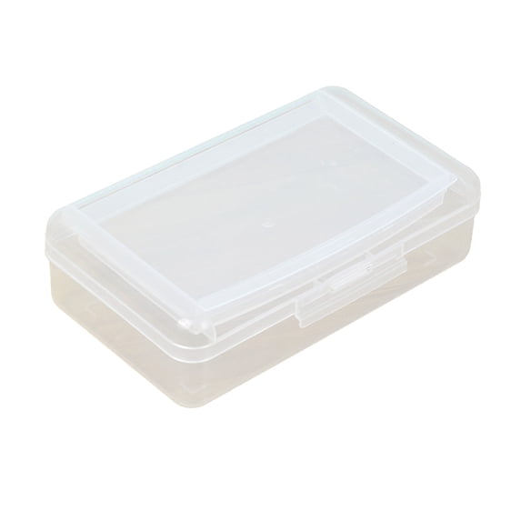 Double Layer Plastic Pencil Box with Separate Compartments and Snap Closure, Clear