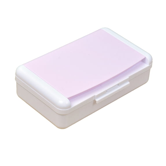 Double Layer Plastic Pencil Box with Separate Compartments and Snap Closure, Pink