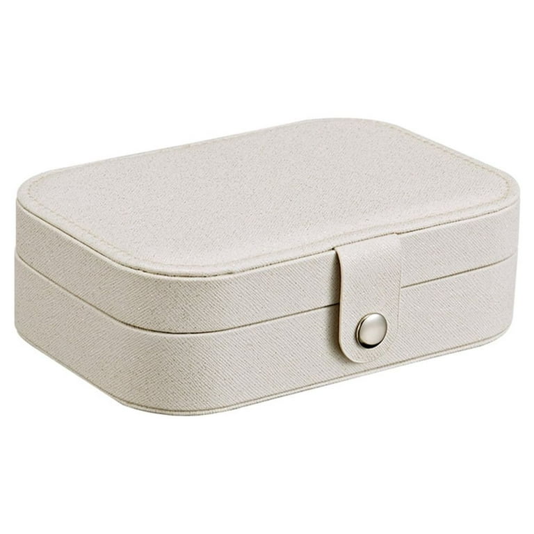 Travel Jewelry Box, Pu Leather Small Jewelry Organizer For Women Girls,  Double Layer Portable Mini Travel Case Display Organizer For Stud Earrings,  Rings, Necklaces, Bracelets - Temu