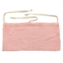 Double-Layer Pure Cotton Bedside Storage Bag Pink, Baby Nursery Organizer for Clothing Toys Hanging Storage Bag 5 Pockets Bedside Caddy Pockets Bedside Storage Bag Caddy Hanging Organization for Baby