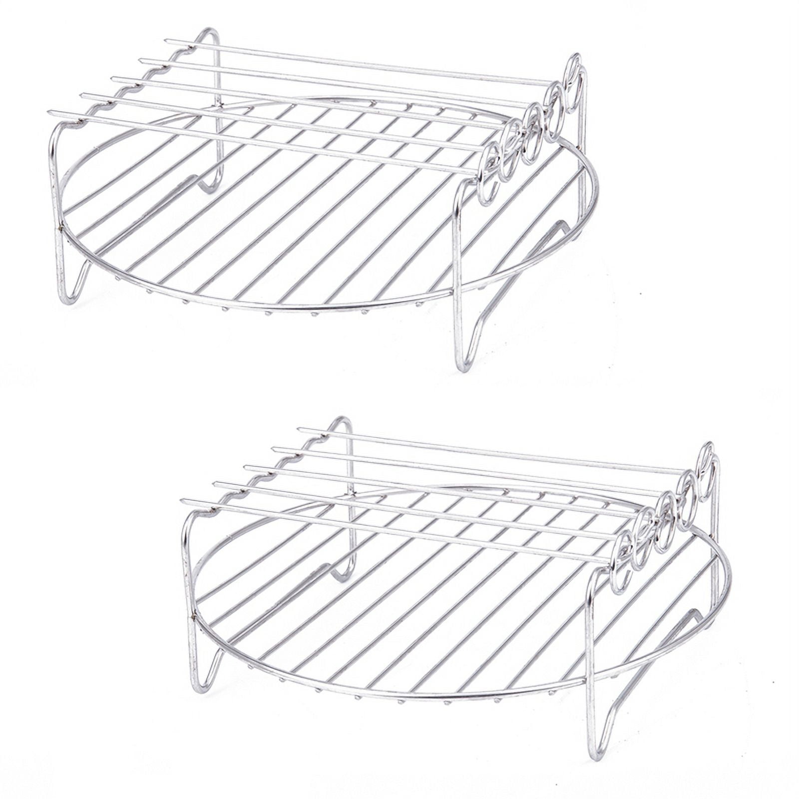 Double Layer Rack Accessory with 10 Skewers, for Airfryers