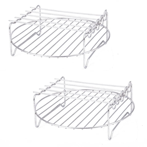 Double Layer Rack Accessory with 10 Skewers, for Airfryers