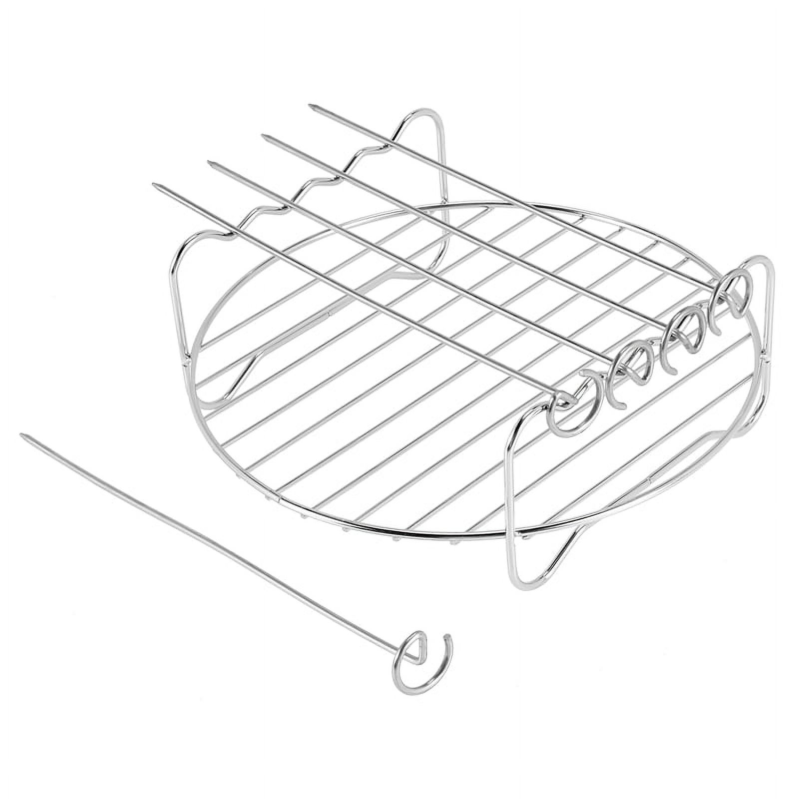 Double Layer Rack Accessory with 5 Skewers, for Airfryers