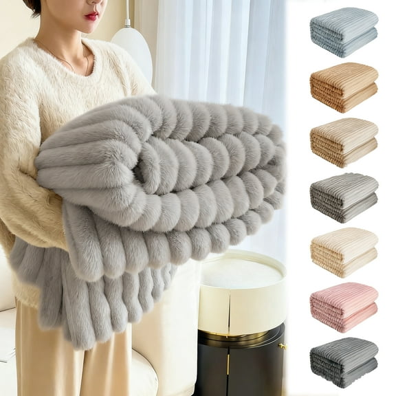 Double Layer Raschel Blanket Soft Thick 70x100cm Polyester Bedding(Dark Gray) ,Hulucky
