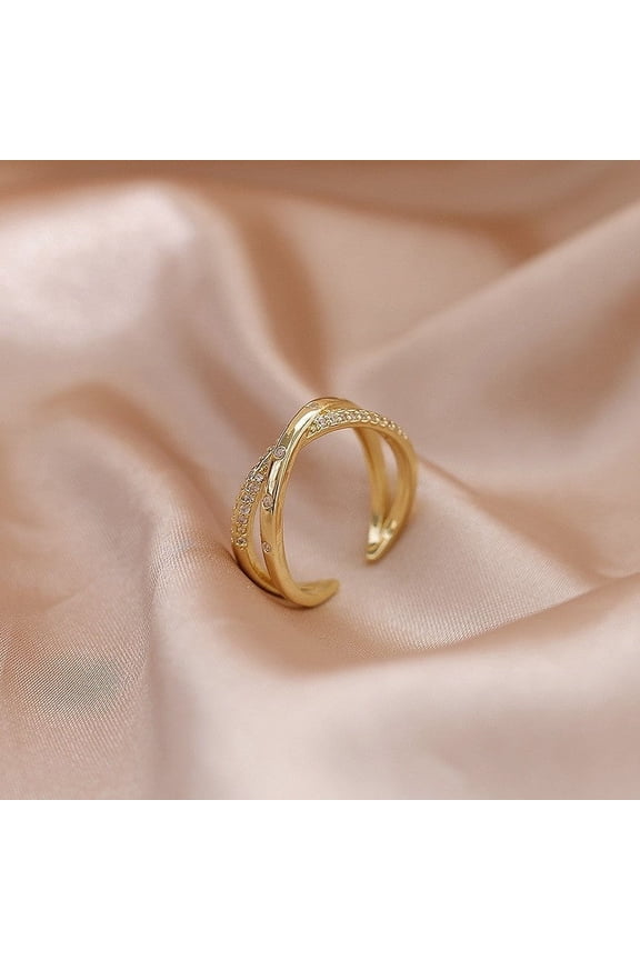 Womens Fashion Ring Retro Emerald Ring Light Luxury Adjustable Geometric Design Plated Copper Alloy Inlaid Artificial Gemstones Gold Womens Jewelry