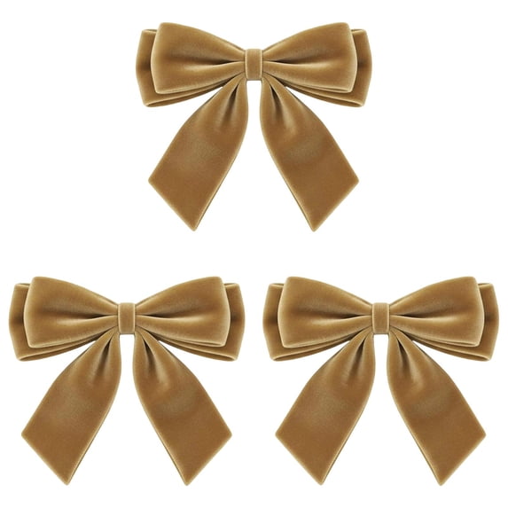 Double Layer Ribbon Bow Ornament,Aesthetic Christmas Decor,Velvet Christmas Tree Bow Decorations, Luxury Bow Pendant For Tree Wreath Door Holiday Party Decor,3 PC