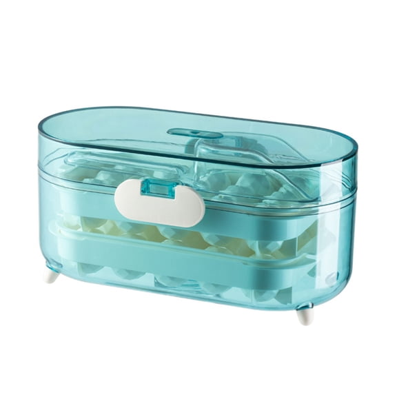Double-Layer Round Ice Tray with Lid Plastic Ice Mold Refrigerator Spherical