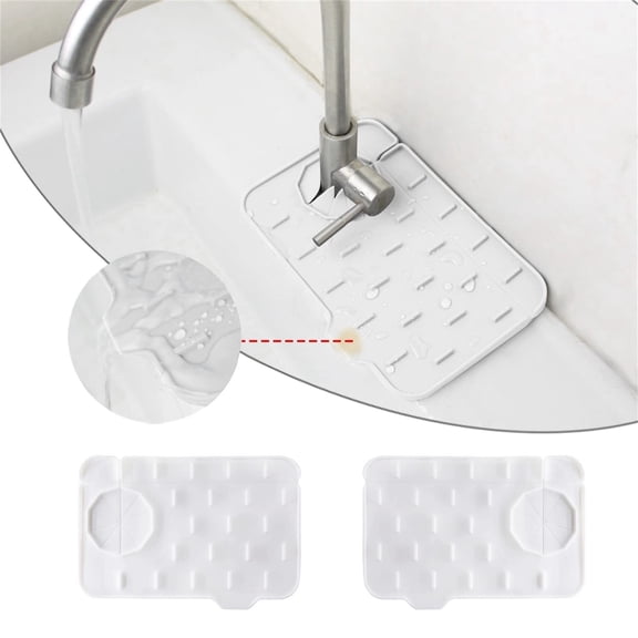 Double Layer Silicone Drain Mat Drying Rack for Kitchen and Bathroom Countertops