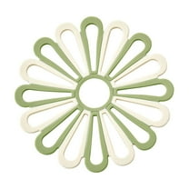 Double-Layer Silicone Pot Mat, Heat-Resistant Insulation Pad, Food-Grade Non-Slip Trivet, Dishwasher-Safe Round Flower Table Protector